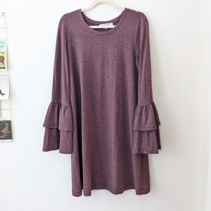 Loft Ruffle Sleeve Bell Sleeve Shift Dress